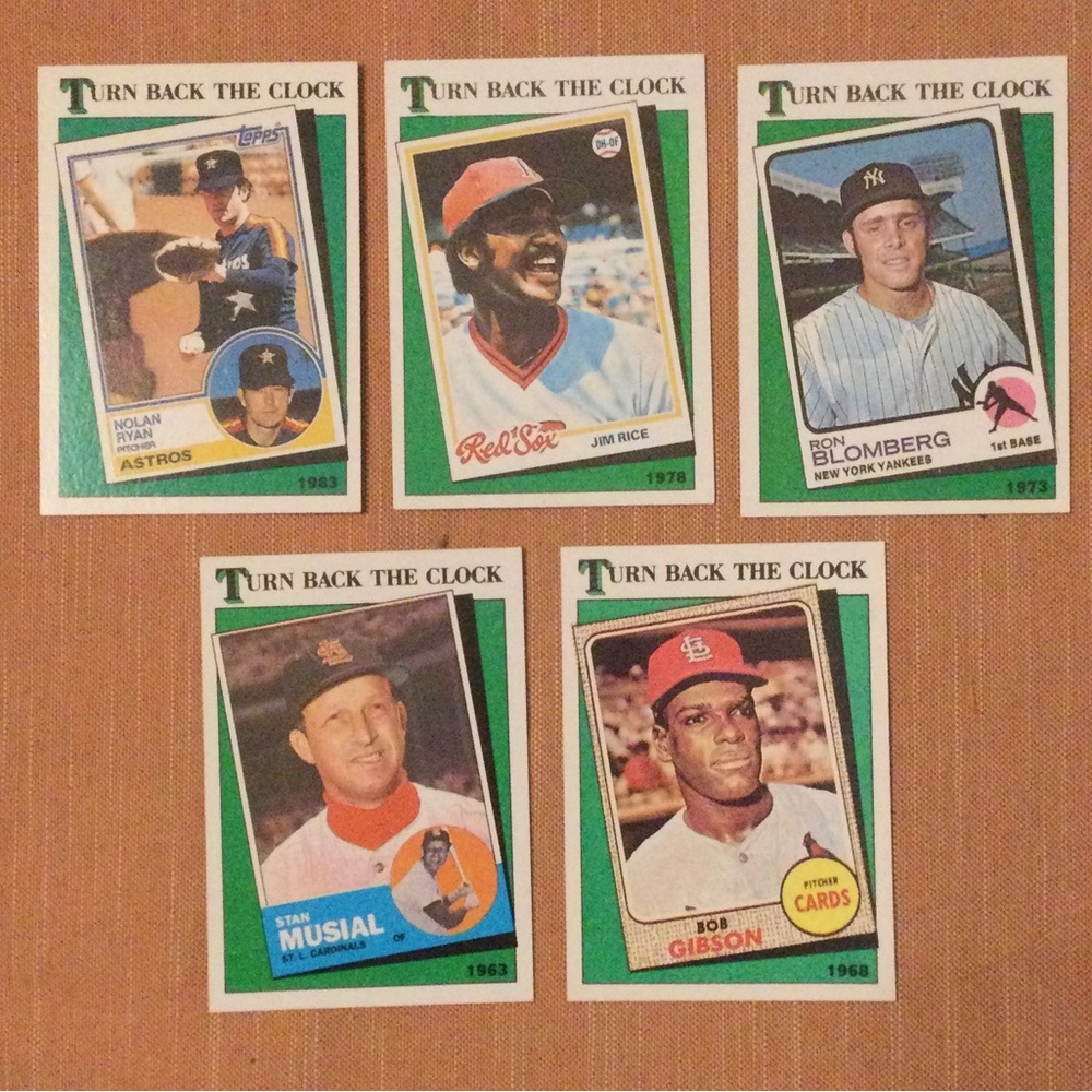 5 Vintage Topps Baseball Cards 1988